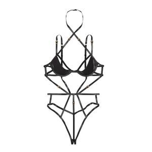Victoria's Secret faux leather strappy open cup